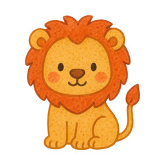Fototapeta premium PNG Cute cartoon lion illustration.