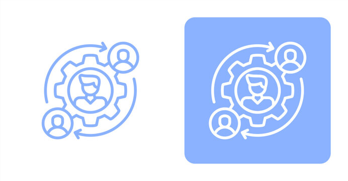 Turnover Line  Two-tone color and contrasting background icon illustration