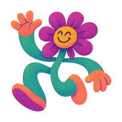 Fototapeta premium PNG Playful dancing flower illustration