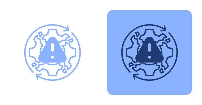 Inefficiency Mixed  Two-tone color and contrasting background icon illustration