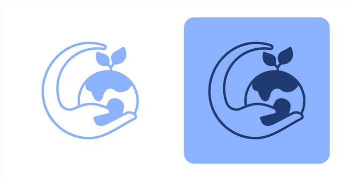 Environmental Issues Mixed  Two-tone color and contrasting background icon illustration