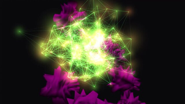 High-magnification microscopic view of spiky viral pathogens trapped in viscous bio-slime. Abstract medical visualization of infection and coagulation with seamless looping motion.