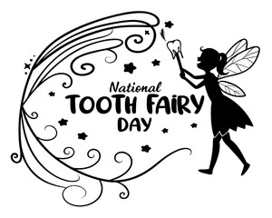 Tooth Fairy Day Vector Illustration, Cute Fairy and Childhood Dental Care Design