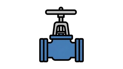 Industrial Valve Illustration on White Background.