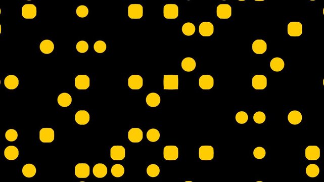 Abstract Yellow Squares and Circles Pattern Loop