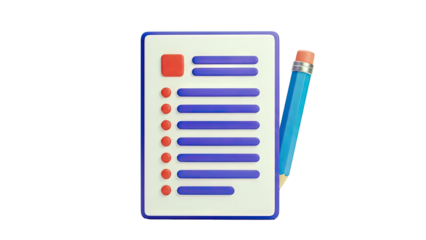 3D Illustration of a To-Do List with a Pencil
