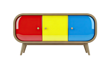 Colorful Modern Cabinet with Three Doors