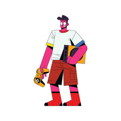 Casual Gamer Character Standing