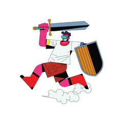 Fantasy Gamer Running Battle Scene