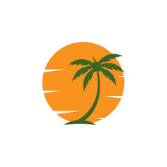 Palm tree leaf  illustration
