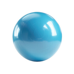 A vibrant blue exercise ball, ideal for fitness and wellness activities, on a white isolated background.
