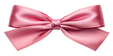 Pink ribbon bow isolated on transparent background
