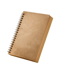 Naklejka premium An empty spiral notebook ready for creative ideas, sketches, or notes, showcasing a textured cover with a minimalistic design.