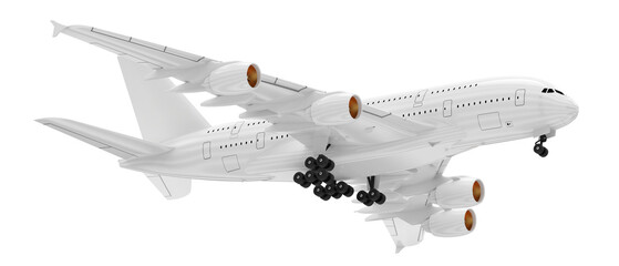 Modern white airplane jet engine high resolution transparent png photo