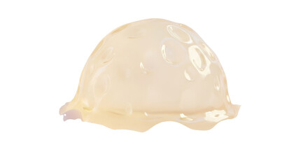 白い背景に分離された透明なゼリー状の半球