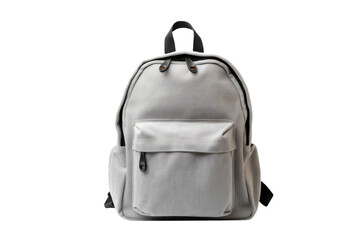 Fototapeta premium Grey Backpack Modern Design Soft Lighting Studio Shot for Outdoor Activities