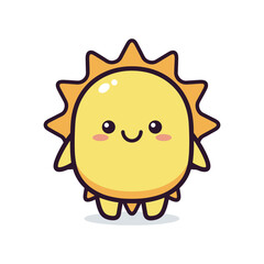 Obraz premium Adorable Cartoon Sun Character Illustration
