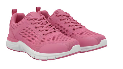Pink athletic sneakers isolated on transparent background