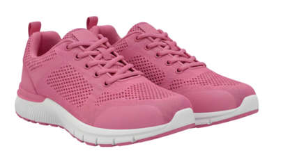 Pink athletic sneakers isolated on transparent background