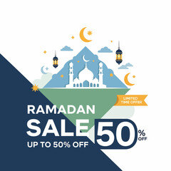 Colorful Sale and Discount Ribbon Banners Set