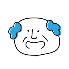 大きく口を開けて驚く博士みたいな男性