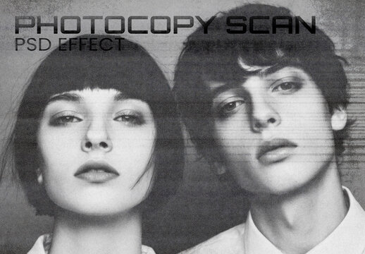 Photocopy Scan PSD Photo Effect