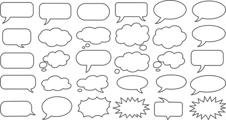 Speech Bubbles and Thought Clouds Collection