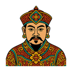 Obraz premium PNG Traditional ornate emperor illustration.