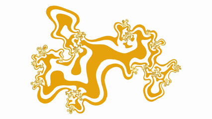 Obraz premium Swirling abstract pattern of golden yellow and white fluid-like shapes