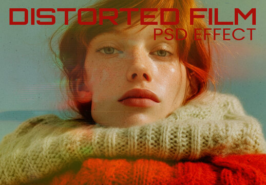 Distorted Film PSD Photo Effect