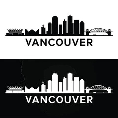 vancouver city skyline logo in black and white