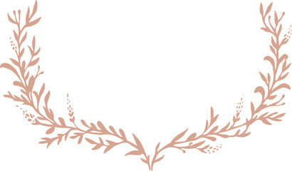 Elegant Hand Drawn Floral Wedding Emblem