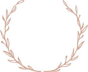 Hand Drawn Laurel Wreath Wedding Monogram Logo