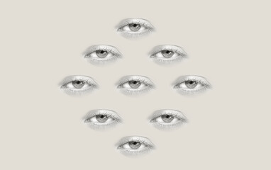 Collage with a womn's eyes	