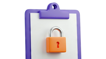 Clipboard with Padlock Icon