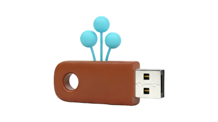 Cute USB flash drive with blue spheres