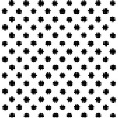 Black and white seamless halftone dot pattern with abstract circular shapes, isolated on white background. Modern minimal texture for textile, wallpaper, packaging, branding, or graphic design.