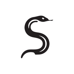 Fototapeta premium 2d snake logo with white background