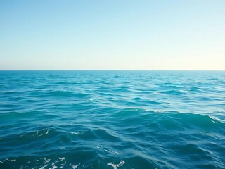 Obraz premium Ocean's gentle sigh, a timeless turquoise dream tinged with nostalgic haze, delicate, weathered