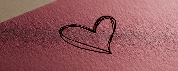 Symbolic Hand-Drawn Heart Capturing Love and Affection on Textured Surface
