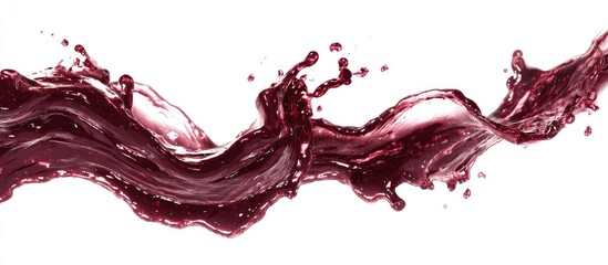 Swirling splash of rich, dark red liquid on white