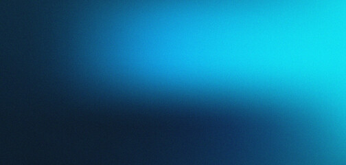 Bright cyan glow on dark background with textured film grain