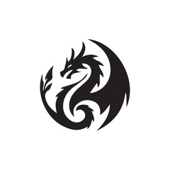 Naklejka premium 2d dragon logo with white background
