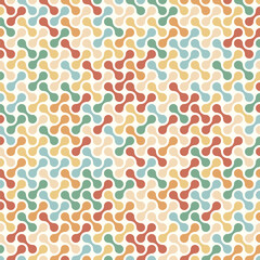 Retro Wavy Interlocking Geometric Shapes Pattern Vector Art