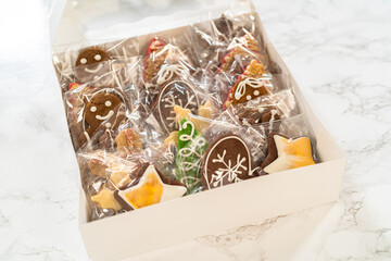 Christmas Cookie Gift Box with Festive Decorations