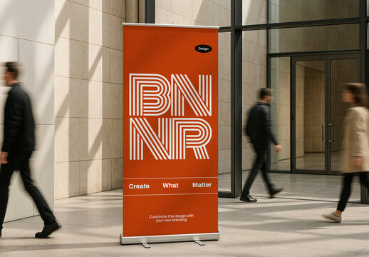 Modern Office Banner Mockup Design PSD