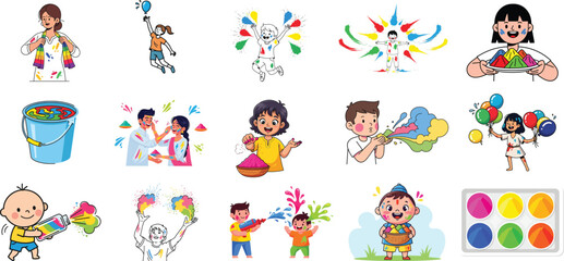 Naklejka premium Children engaging in colorful art activities