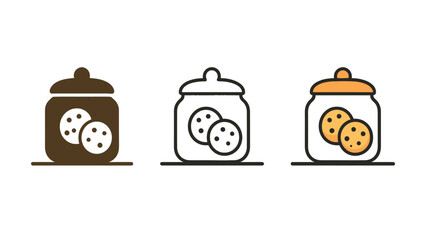 Obraz premium Three colorful cookie jars with lids on a clean white background