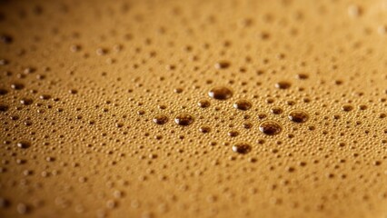 Close-up view of coffee foam texture with bubbles and details.