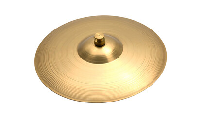 Close-up of a golden cymbal on a black background, showcasing the center and surface